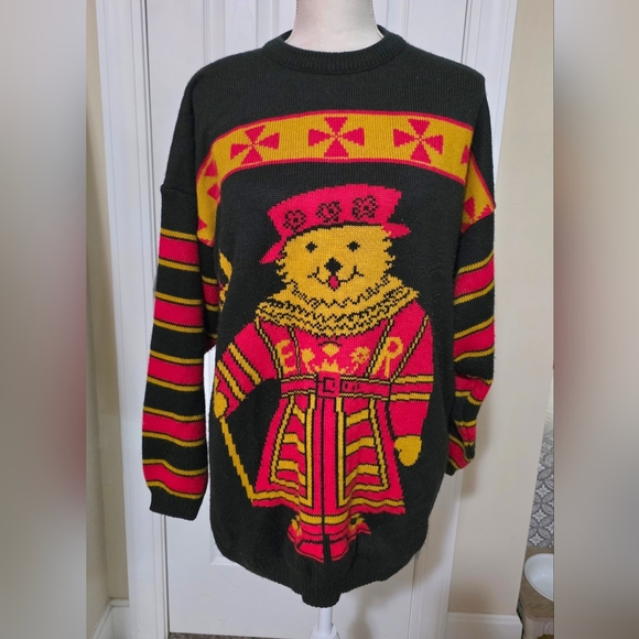 Natural made in England Sweaters - Black and Red Bear Sweater